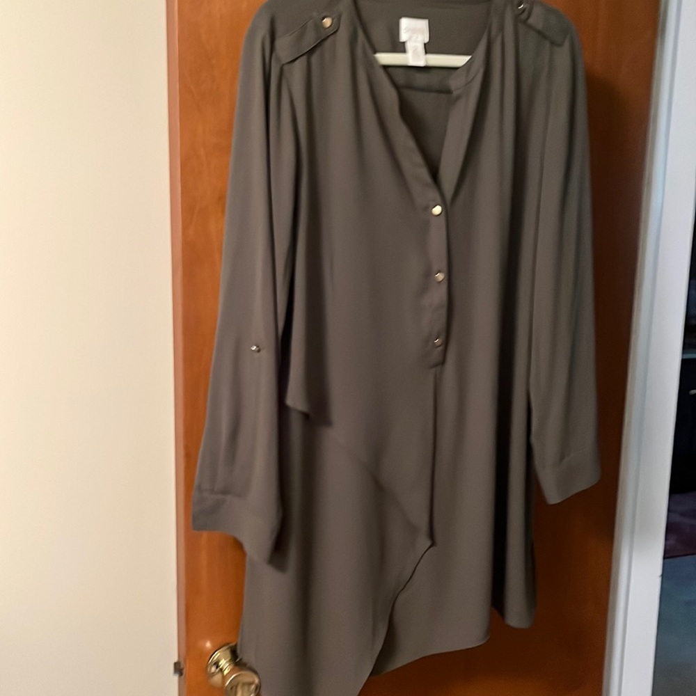 Chicos long tunic in olive green